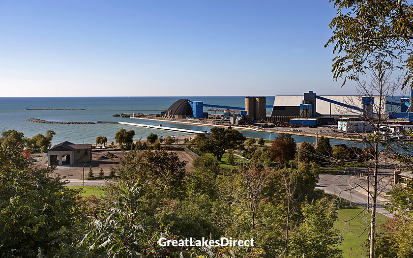 
A view from one of the parks in Goderich to the industrial harbour