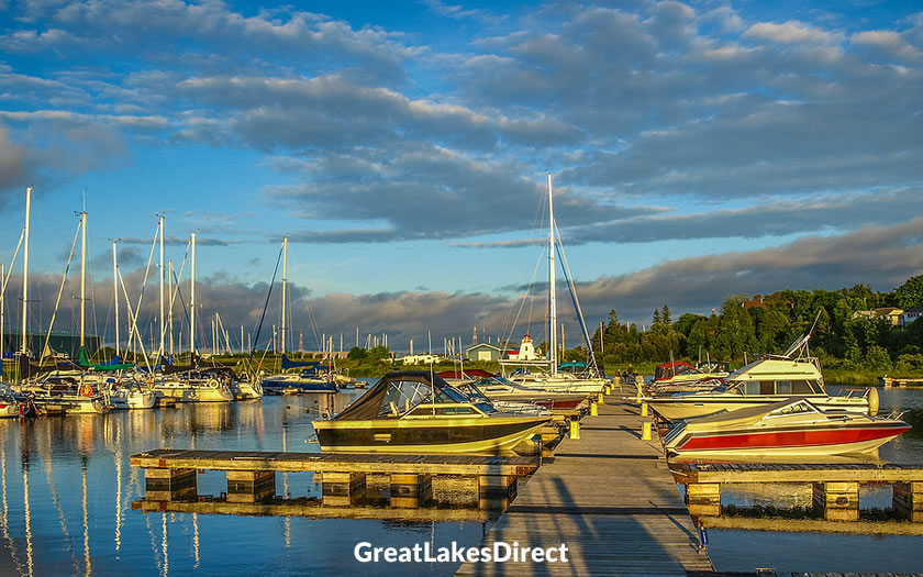Sunset at Little Current marina on Manitoulin Island